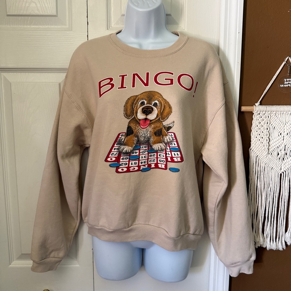 Jerzees Bingo Dog and Game Crewneck (Vintage?) Sweatshirt / Size M